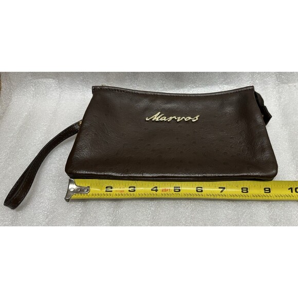 WB Cow Leather Collection Marvos brown leather wristlet zip closure - Picture 16 of 16